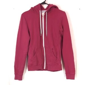 Y2K Champion Magenta Full Zip Hooded Sweatshirt Size Extra Small